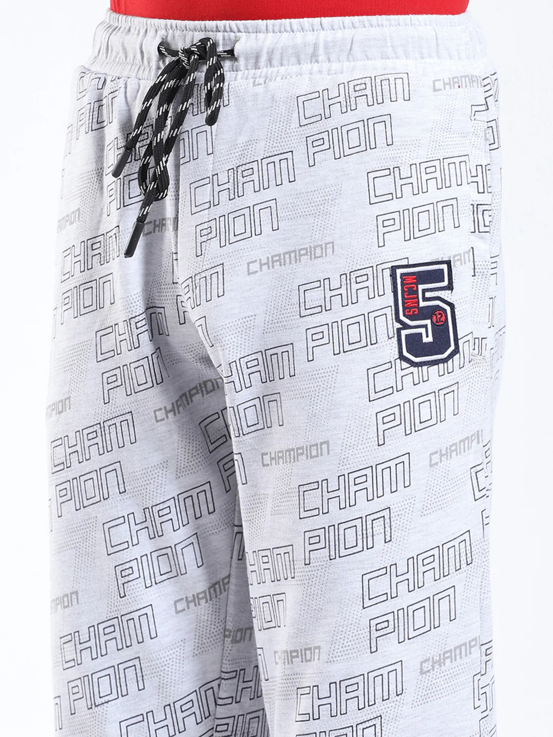 Boys Grey Printed Regular Fit Lower - Image 6