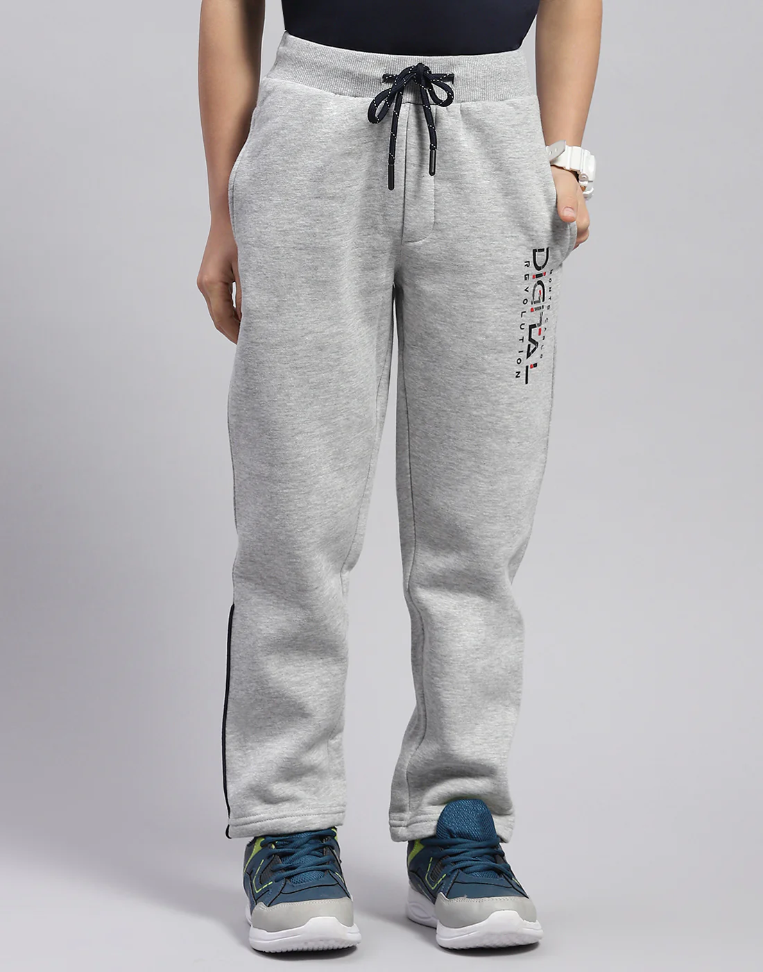 Boys Grey Printed Regular Fit Lower - Image 2