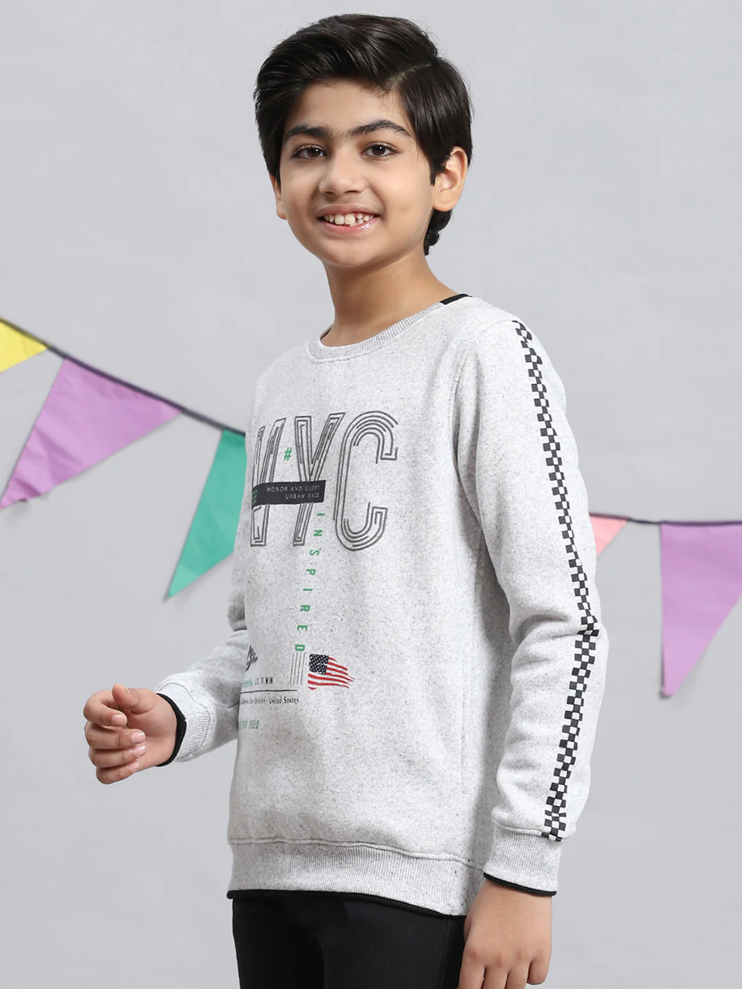 Boys Grey Printed Sweatshirt - Image 3
