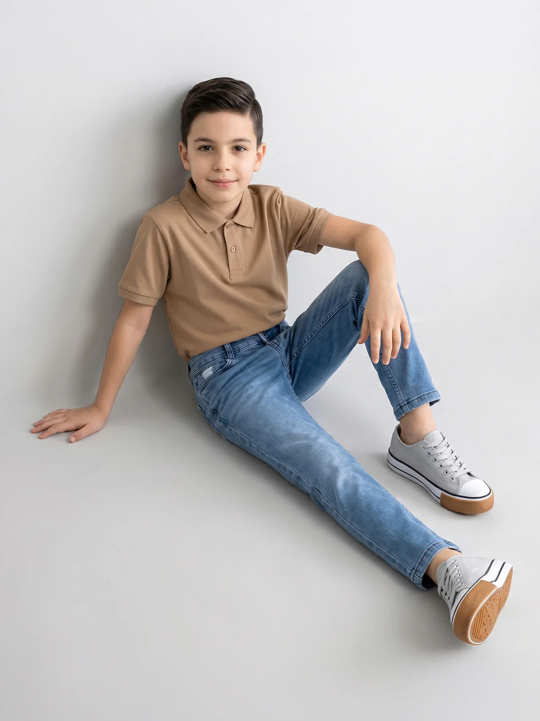 Boys Light Blue Light Wash Slim Fit Denim - Image 5