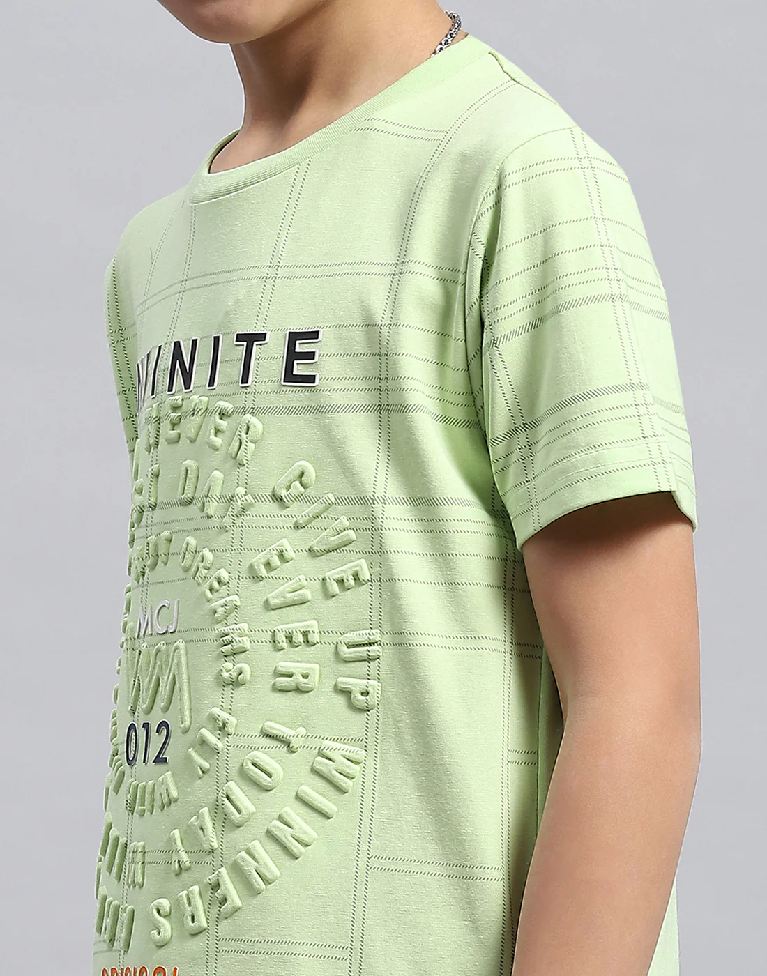 Boys Lime Green Printed Round Neck Half Sleeve T-Shirt - Image 6