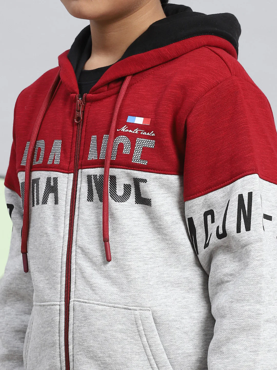 Boys Maroon & Grey Printed Sweatshirt - Image 6