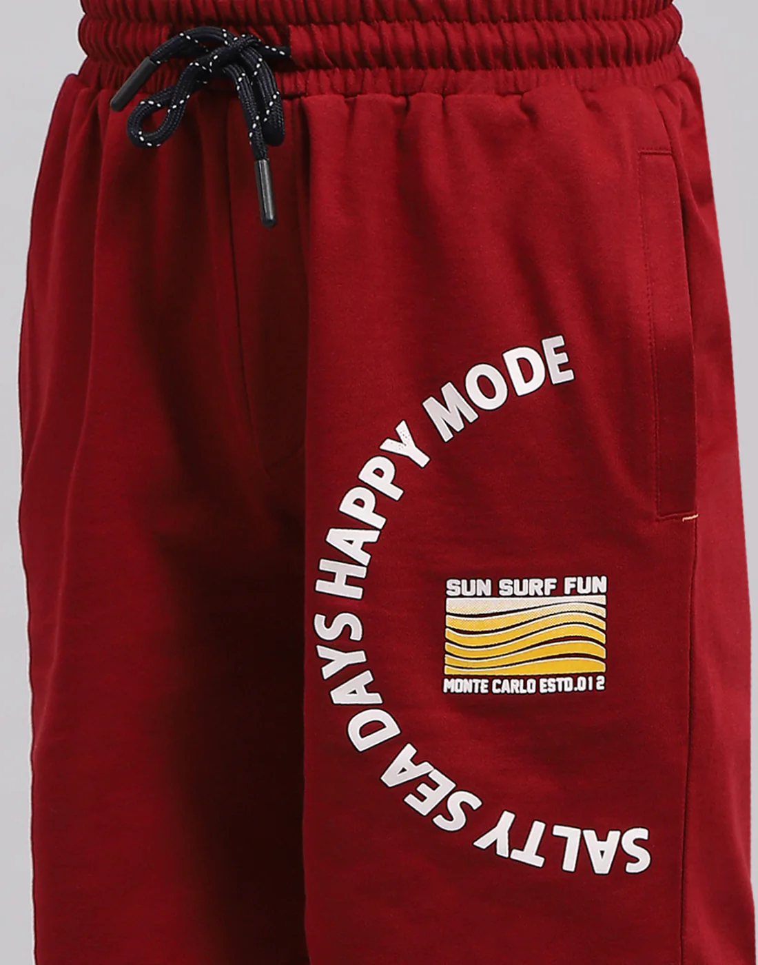 Boys Maroon Printed Bermuda - Image 6
