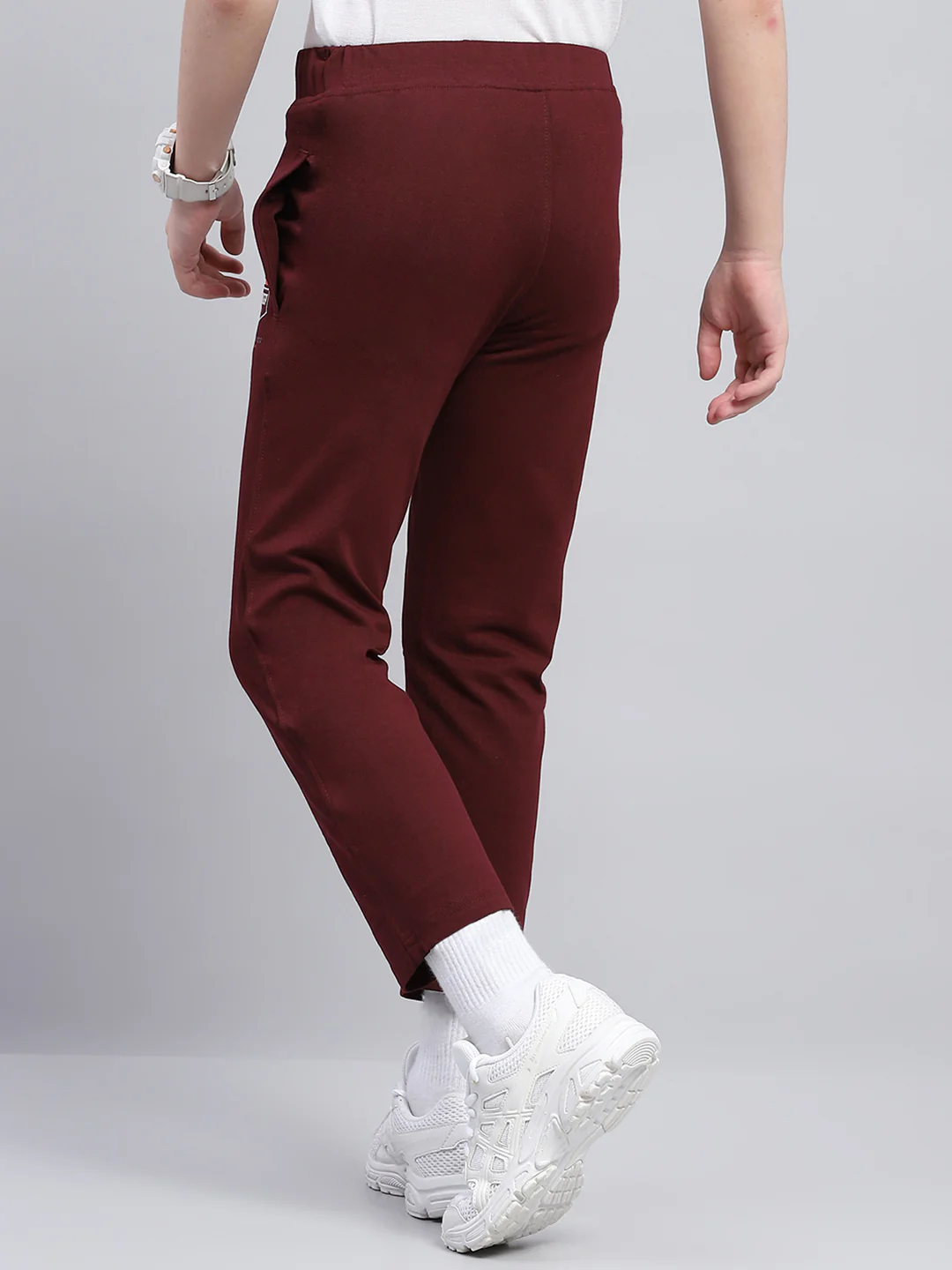 Boys Maroon Printed Regular Fit Lower - Image 5
