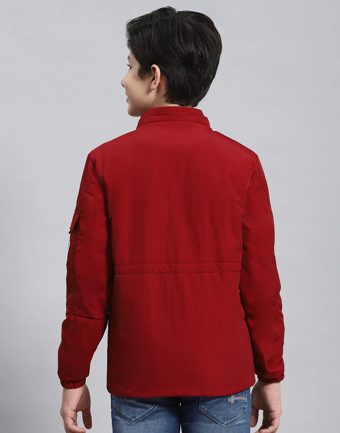 Boys Maroon Solid Hooded Full Sleeve Boys Jacket - Image 6