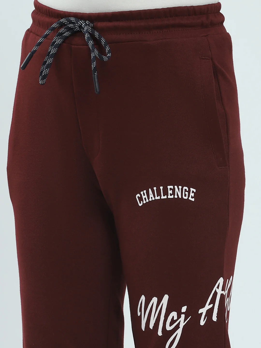 Boys Maroon Solid Regular Fit Lower - Image 6