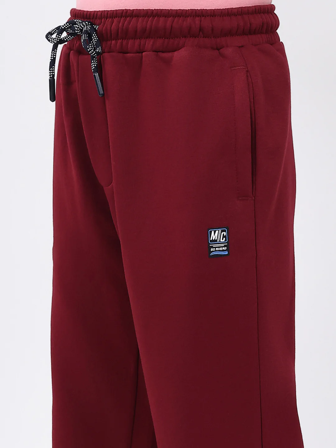 Boys Maroon Solid Regular Fit Lower - Image 6