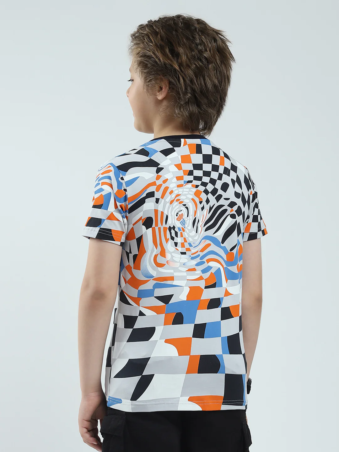 Boys Multicolor Printed Round Neck Half Sleeve T-Shirt - Image 5