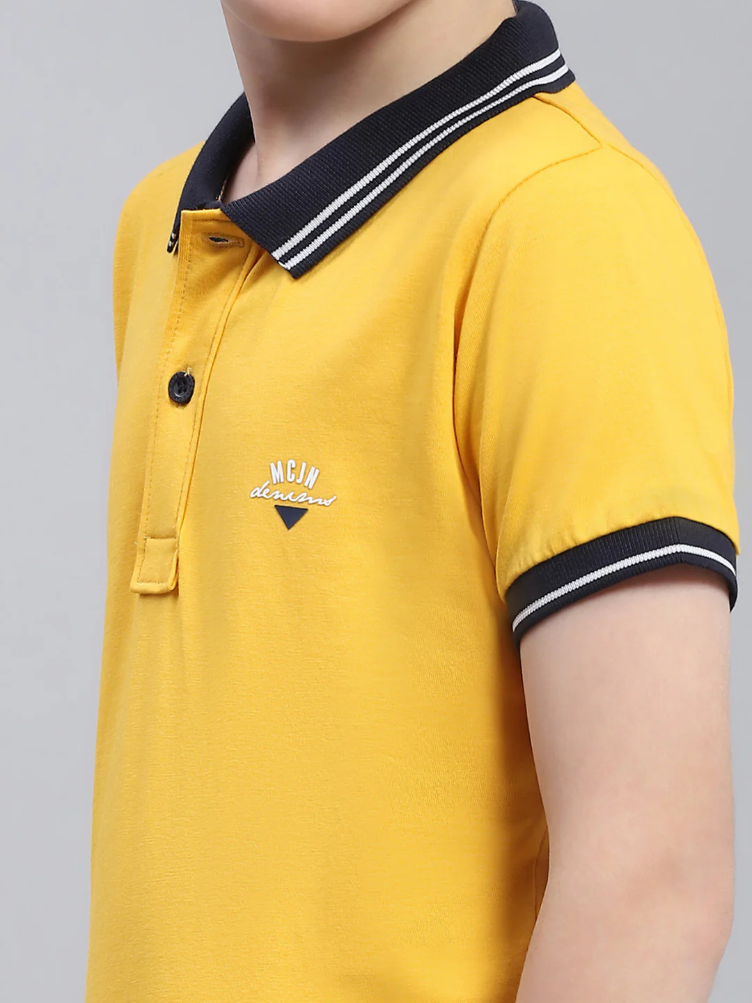 Boys Mustard Printed Collar Half Sleeve T-Shirt - Image 6