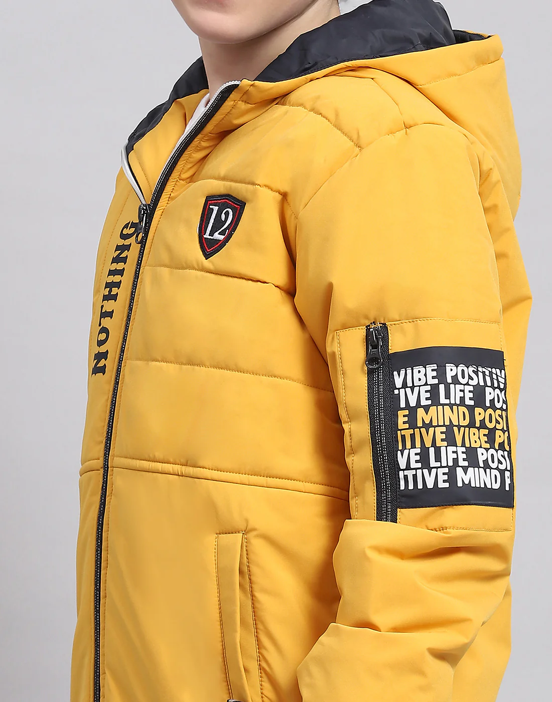Boys Mustard Solid Hooded Full Sleeve Boys Jacket - Image 6