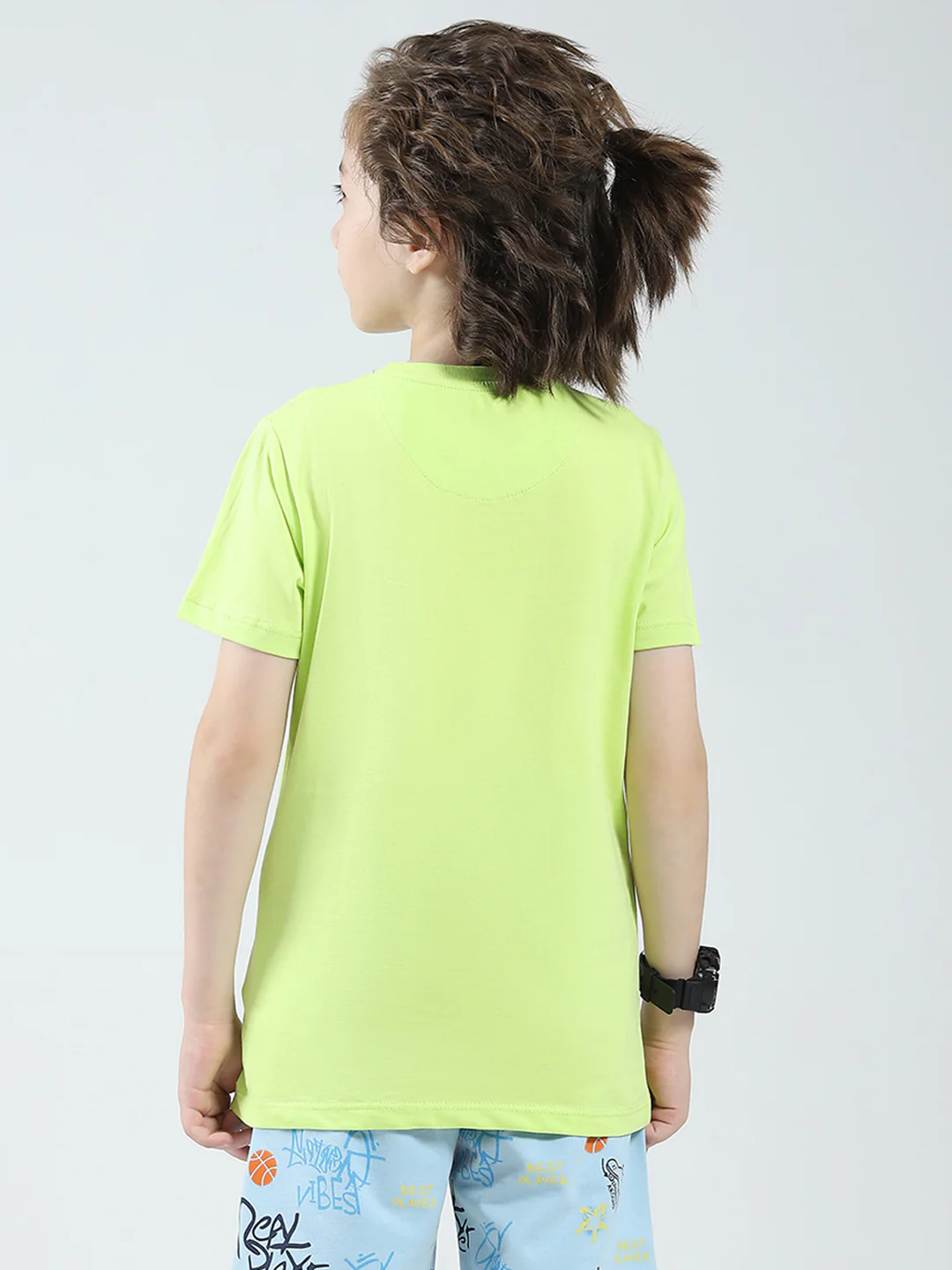 Boys Navy Blue & Green Printed Round Neck Half Sleeve T-Shirt (Pack of 2) - Image 9