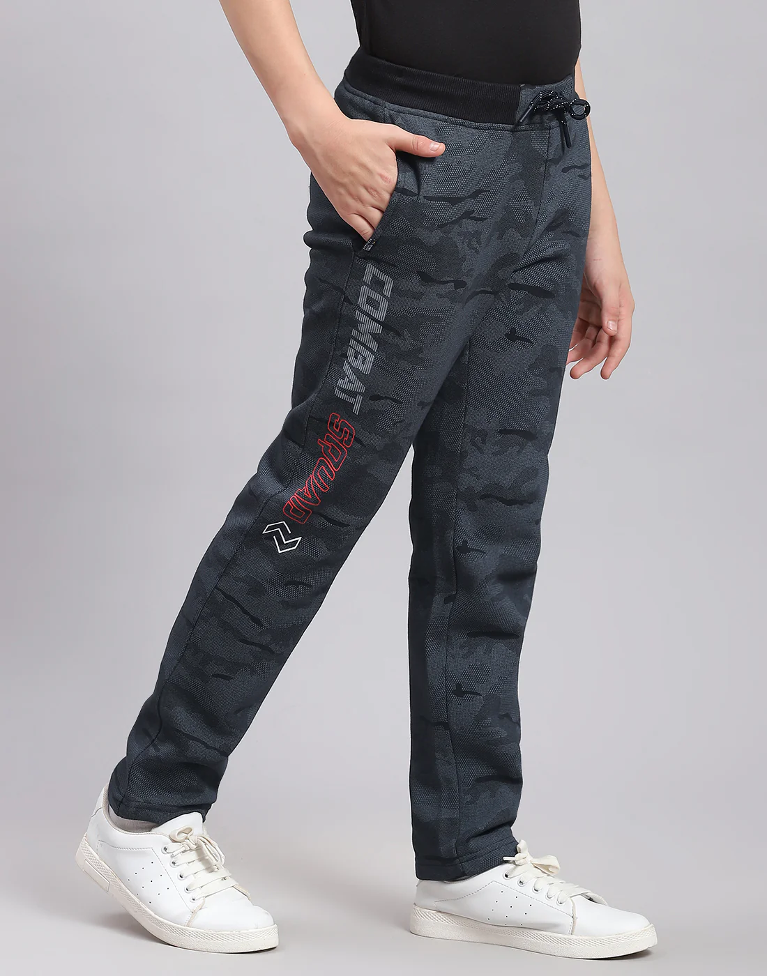 Boys Navy Blue Printed Regular Fit Lower - Image 5