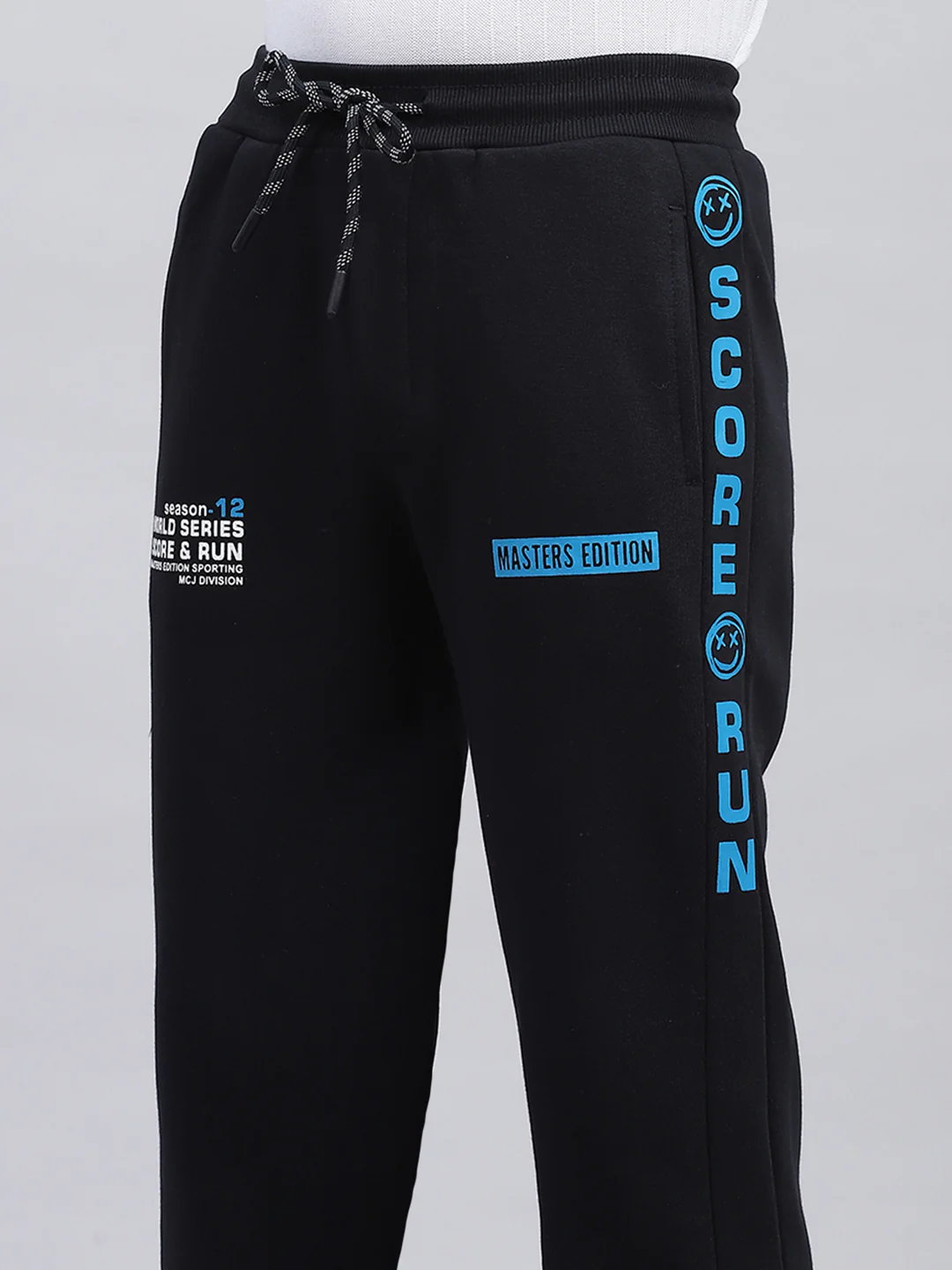 Boys Navy Blue Printed Regular Fit Lower - Image 6