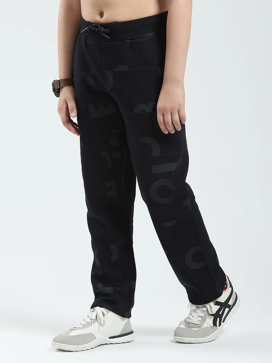 Boys Navy Blue Printed Regular Fit Lower - Image 3