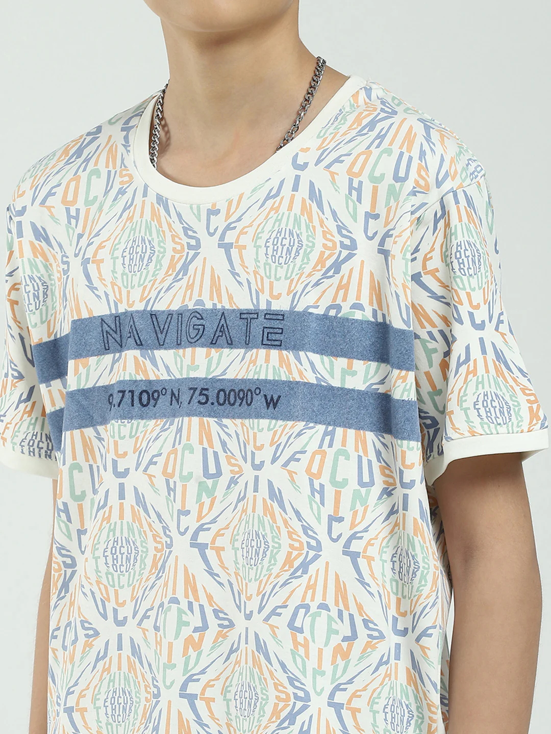 Boys Off White Printed Round Neck Half Sleeve Bermuda Set - Image 7