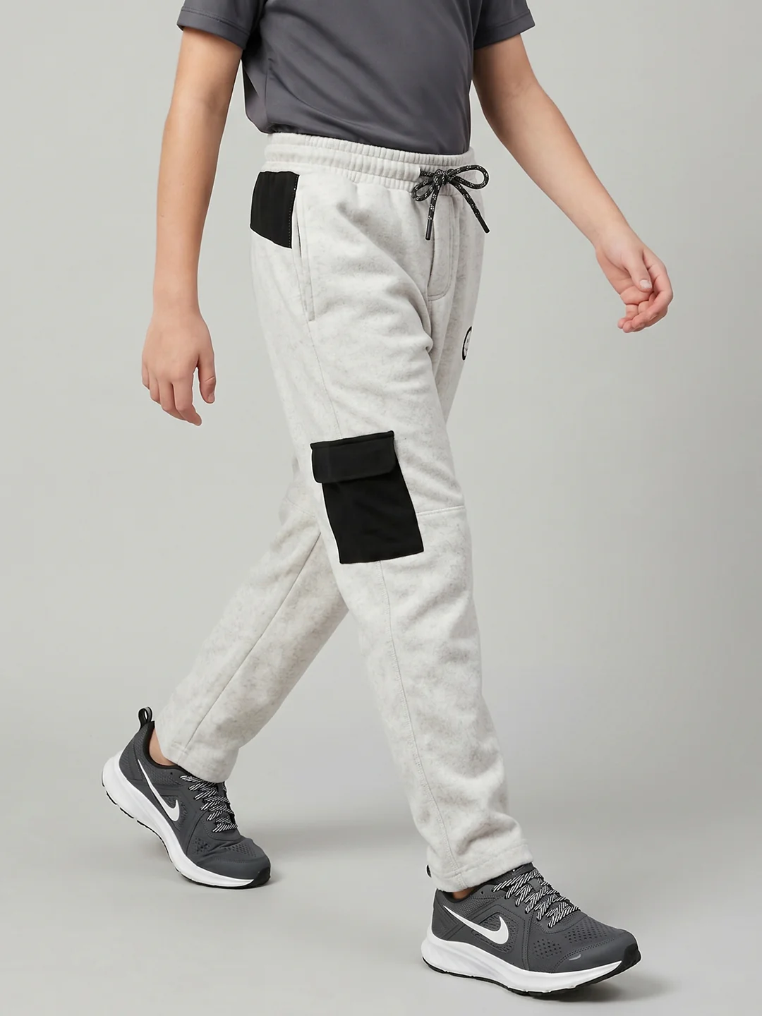 Boys Off White Textured Regular Fit Lower - Image 2