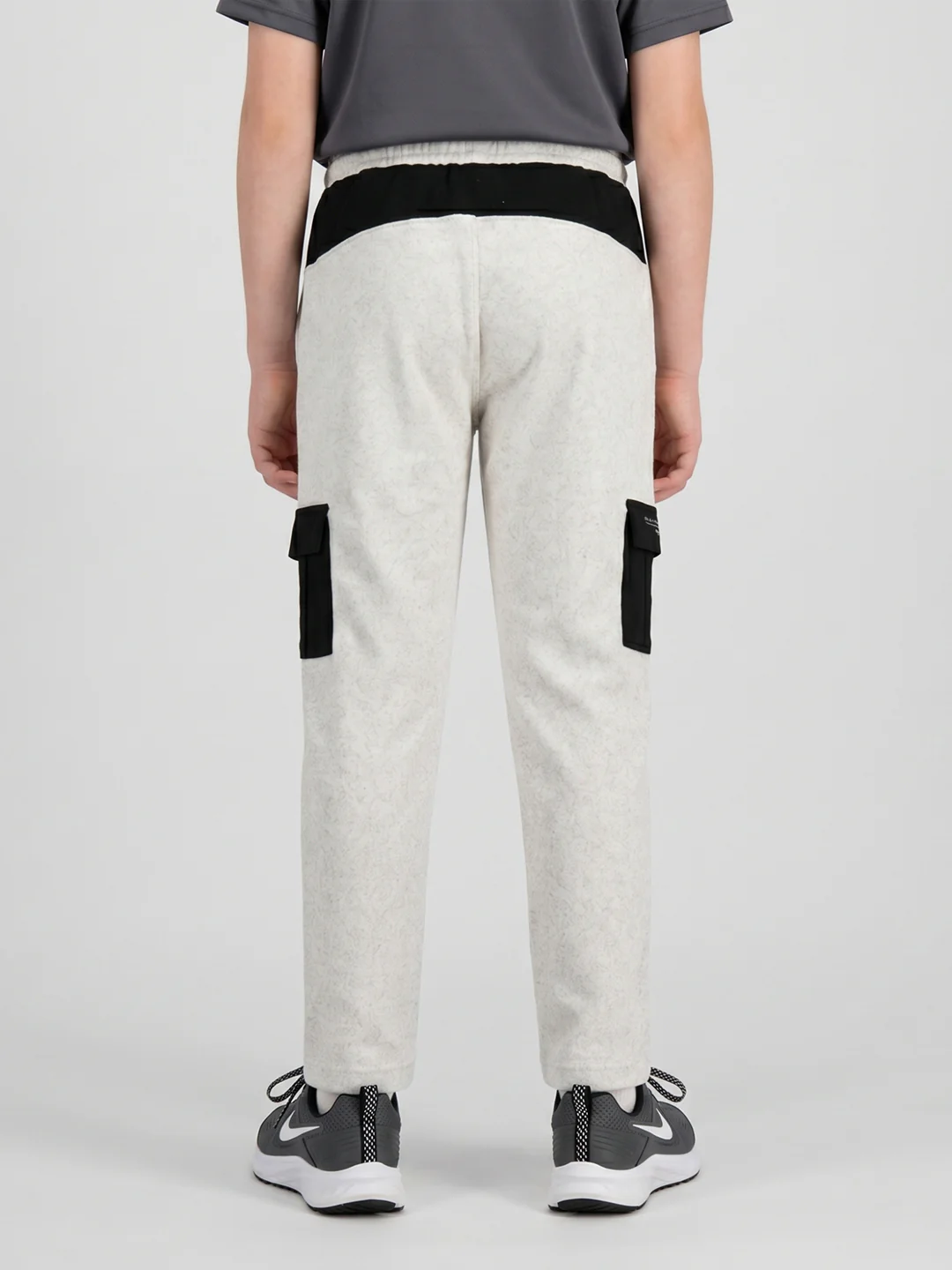 Boys Off White Textured Regular Fit Lower - Image 4