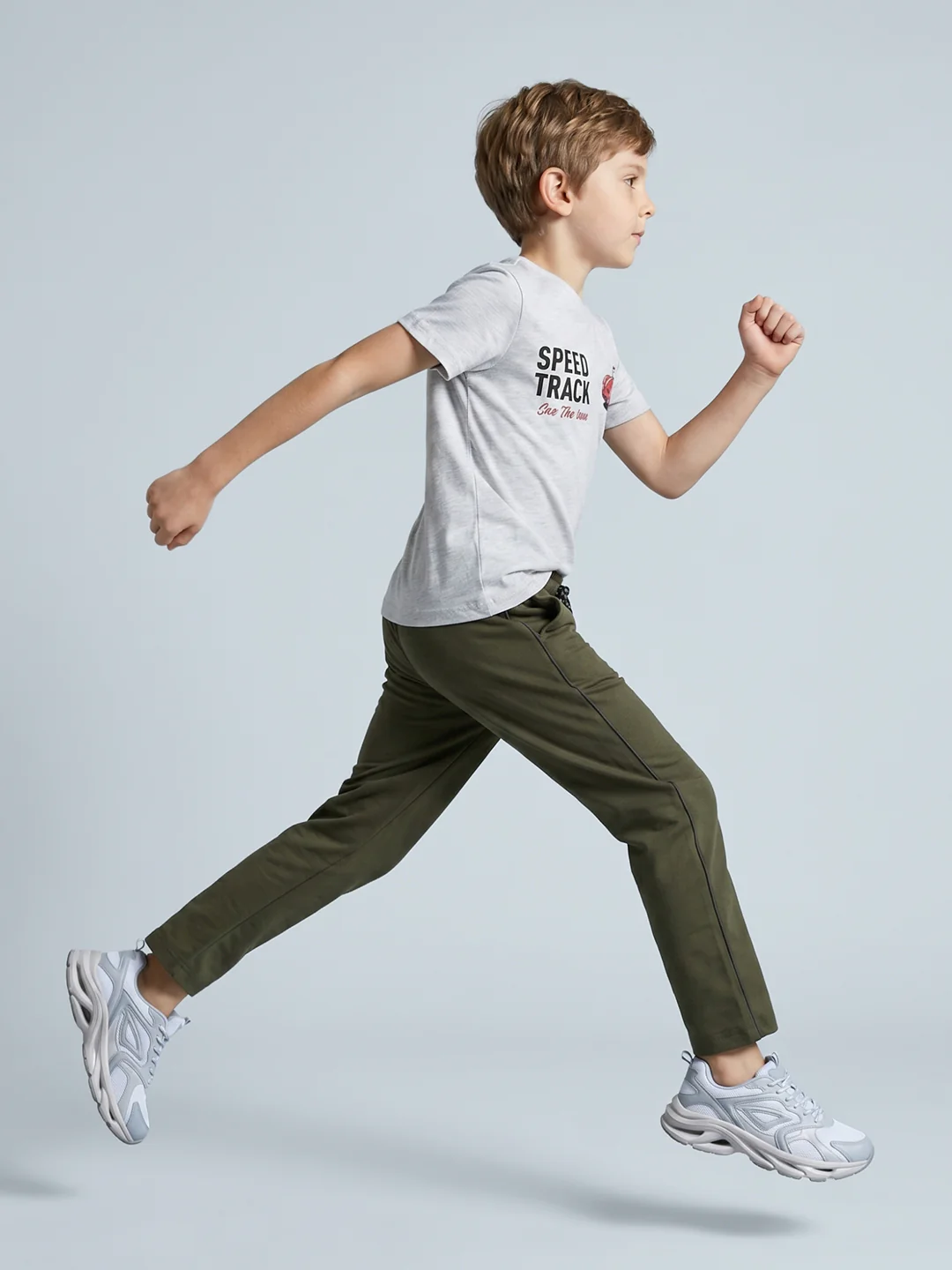 Boys Olive Printed Regular Fit Lower - Image 5
