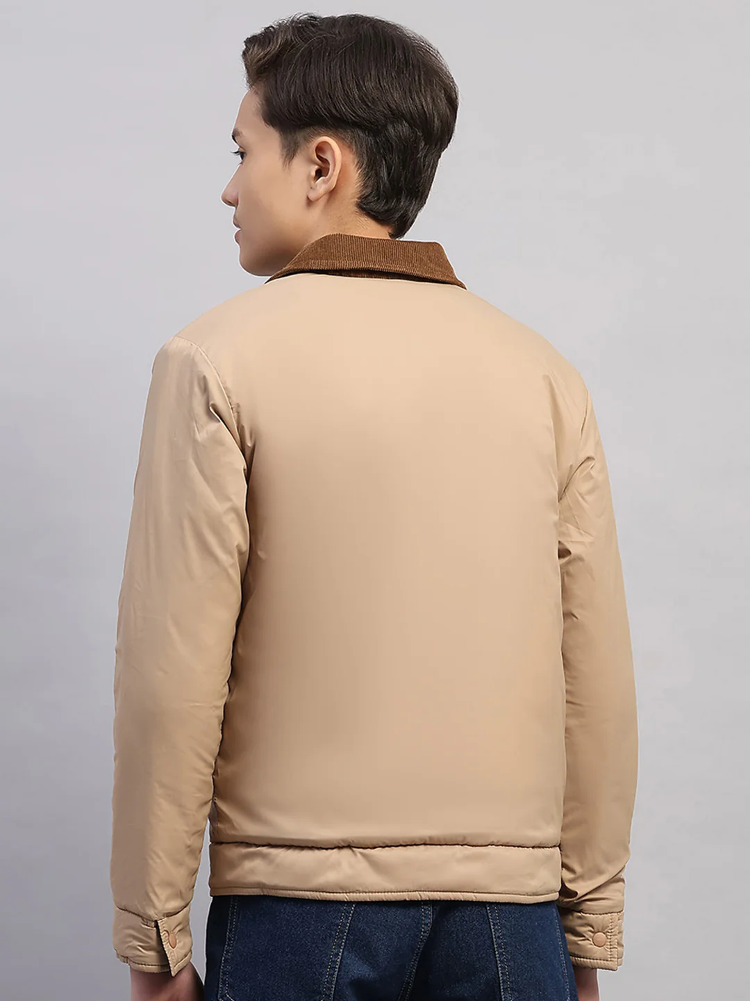 Boys Olive Solid Collar Full Sleeve Reversible Shacket - Image 8