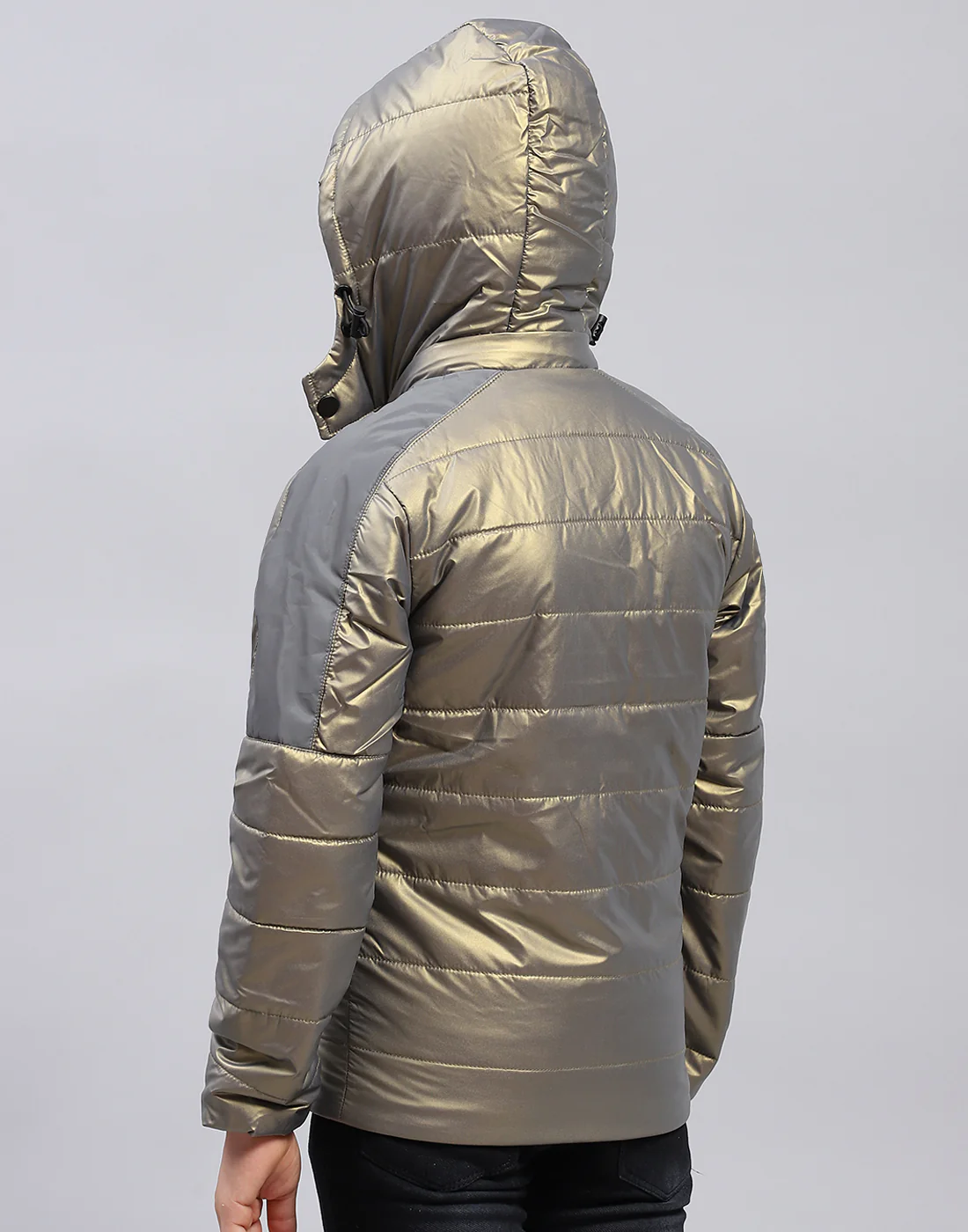 Boys Olive Solid Hooded Full Sleeve Jacket - Image 5