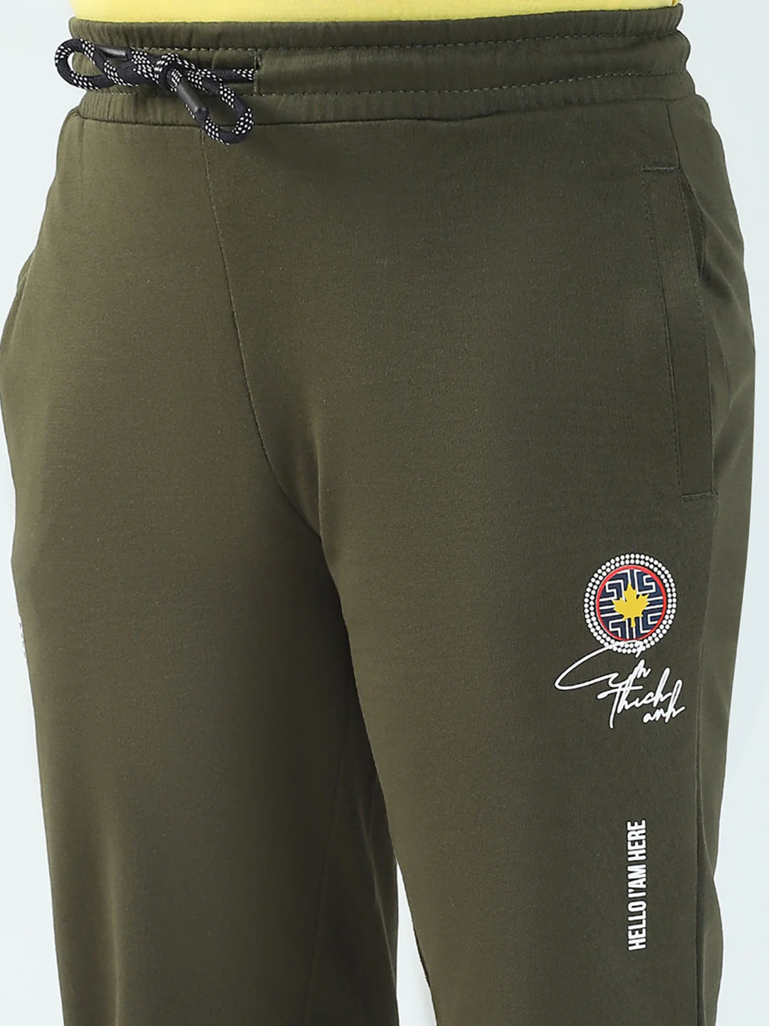 Boys Olive Solid Regular Fit Lower - Image 6