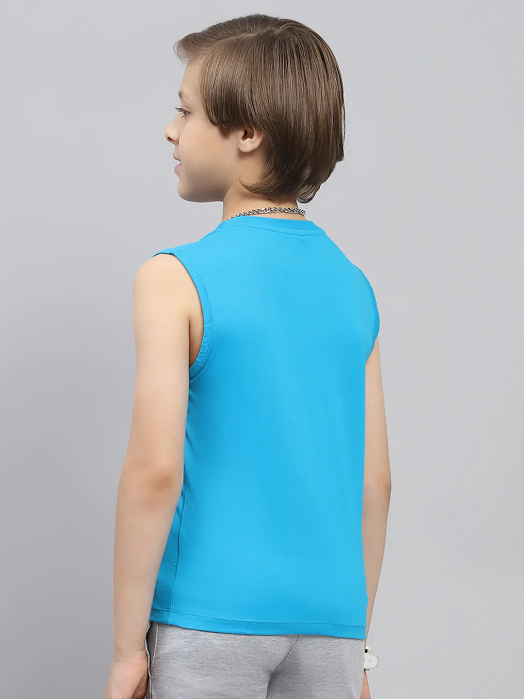 Boys Orange & Blue Printed Round Neck Sleeveless T-Shirt (Pack of 2) - Image 6