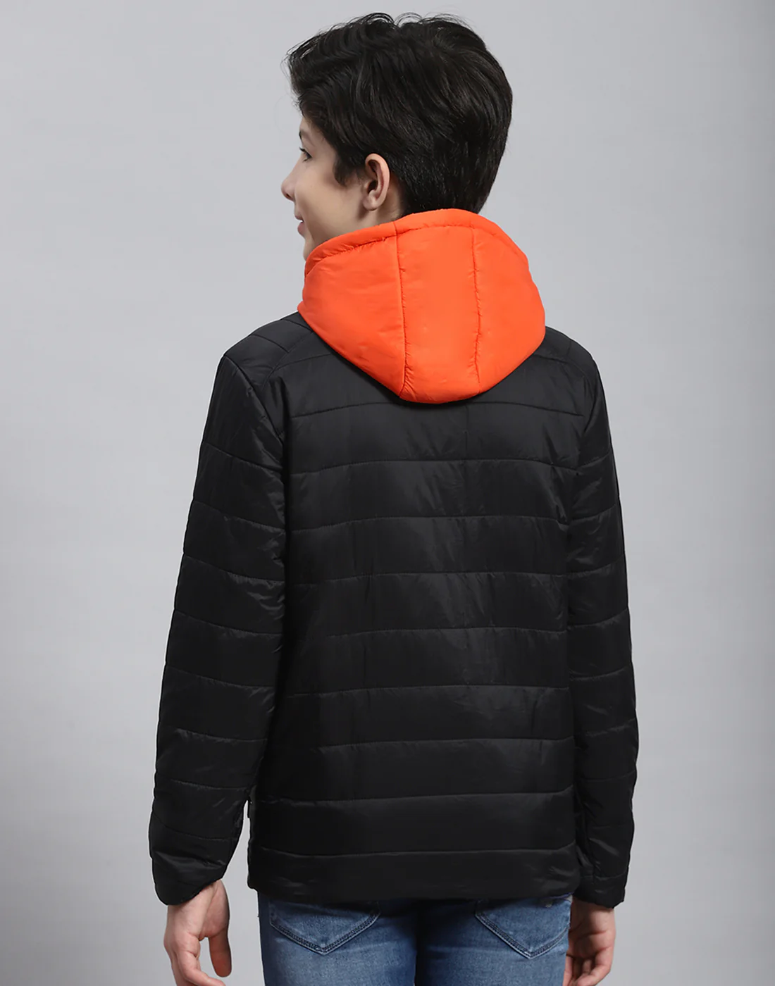 Boys Orange Solid Collar Full Sleeve Boys Jacket - Image 5