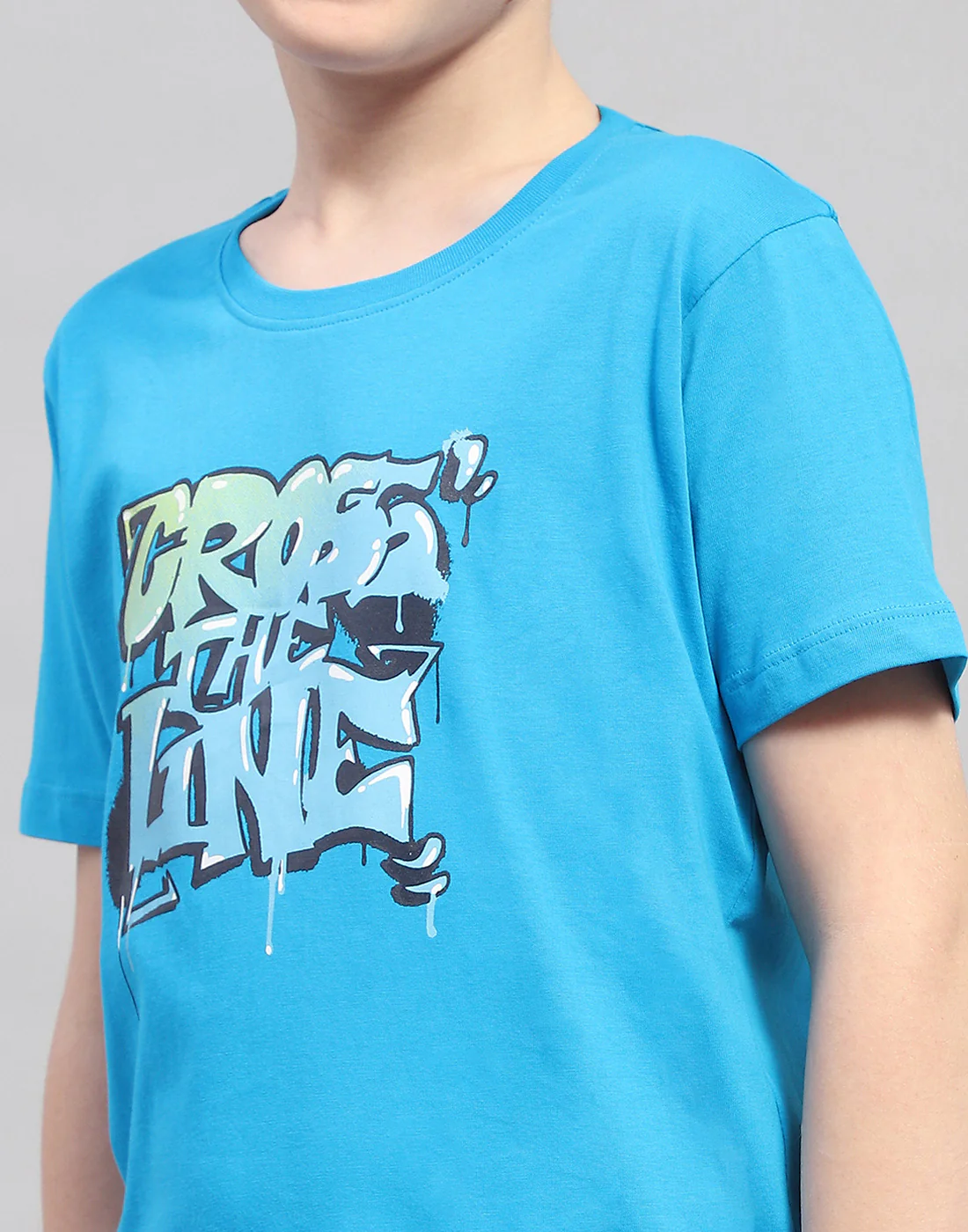 Boys Orange & Turquoise Blue Printed Round Neck Half Sleeve T-Shirt (Pack of 2) - Image 11