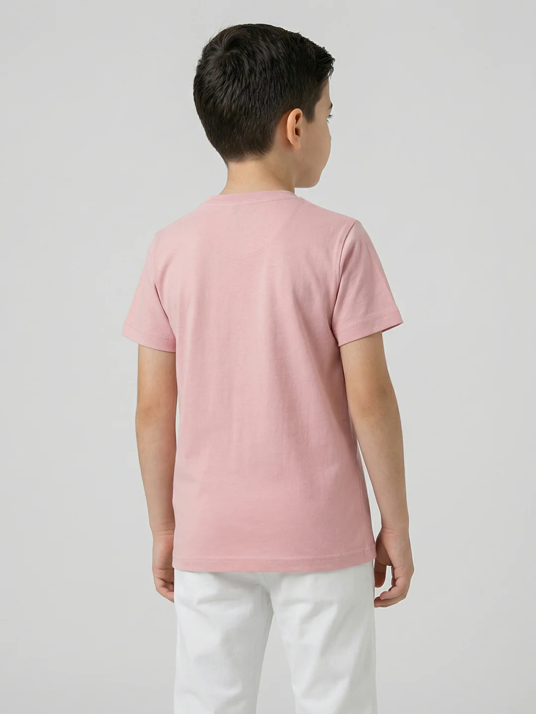 Boys Peach & Black Printed Round Neck Half Sleeve T-Shirt (Pack of 2) - Image 6