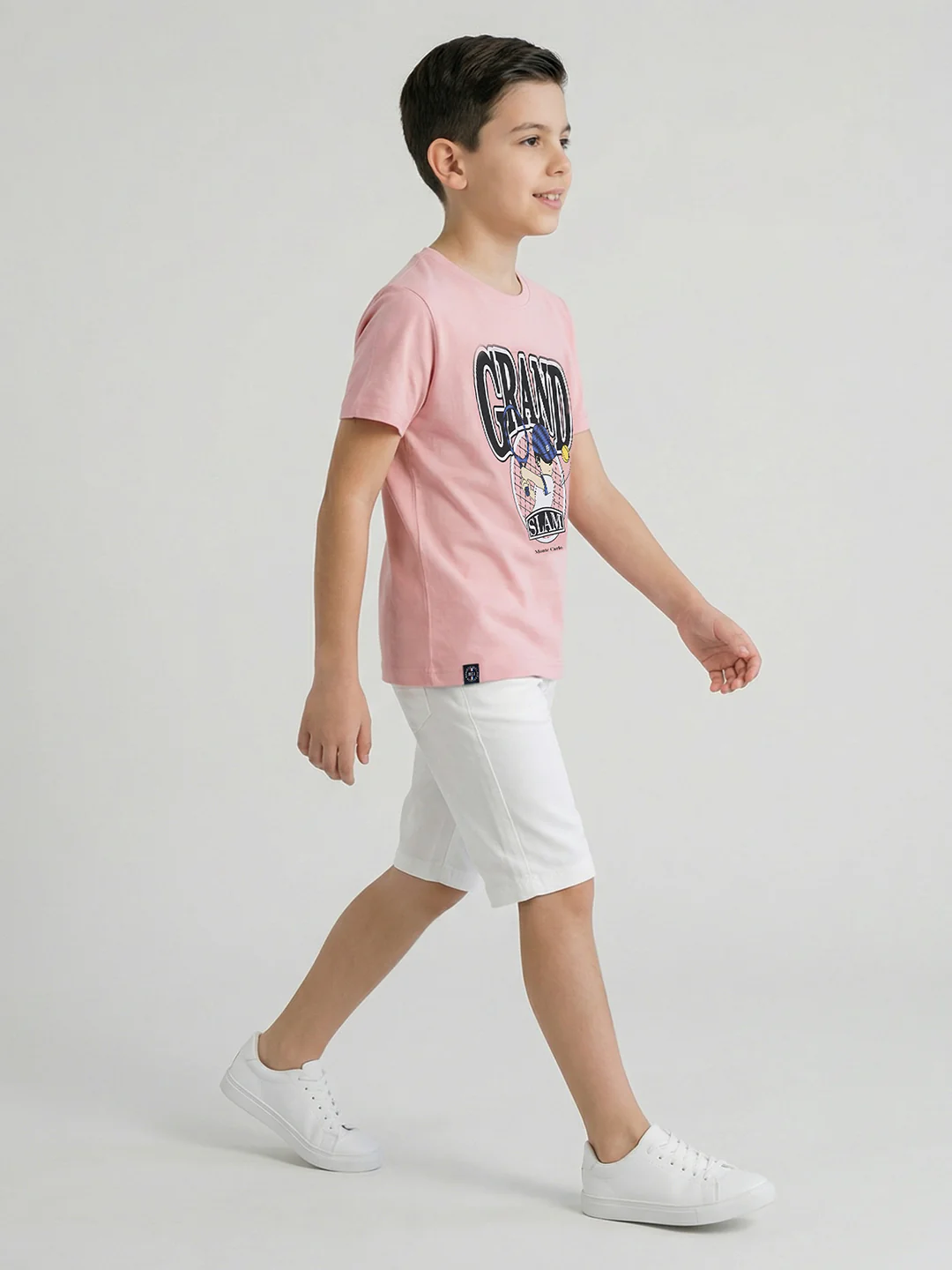 Boys Peach & Black Printed Round Neck Half Sleeve T-Shirt (Pack of 2) - Image 8