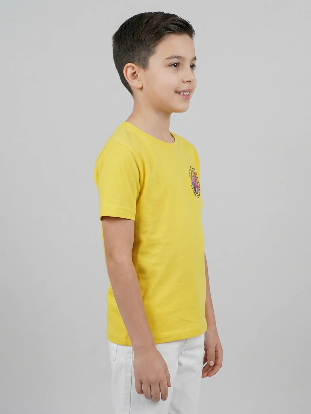 Boys Peach, Yellow & Purple Printed Round Neck Half Sleeve T-Shirt (Pack of 3) - Image 15