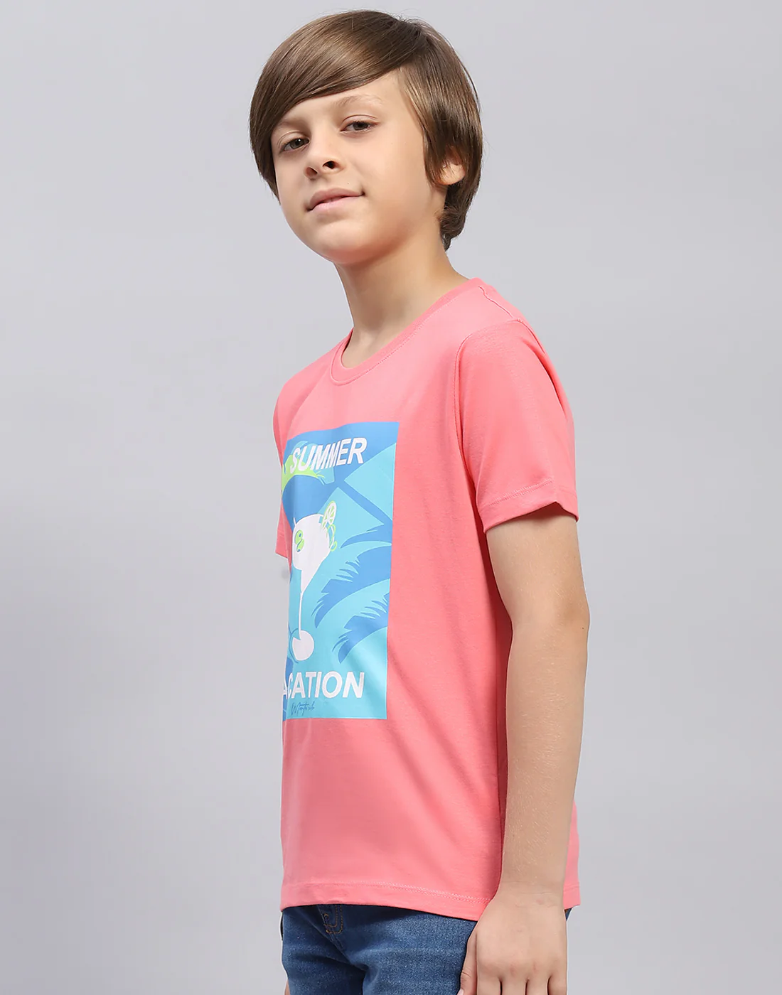 Boys Pink & Black Printed Round Neck Half Sleeve T-Shirt (Pack of 2) - Image 4