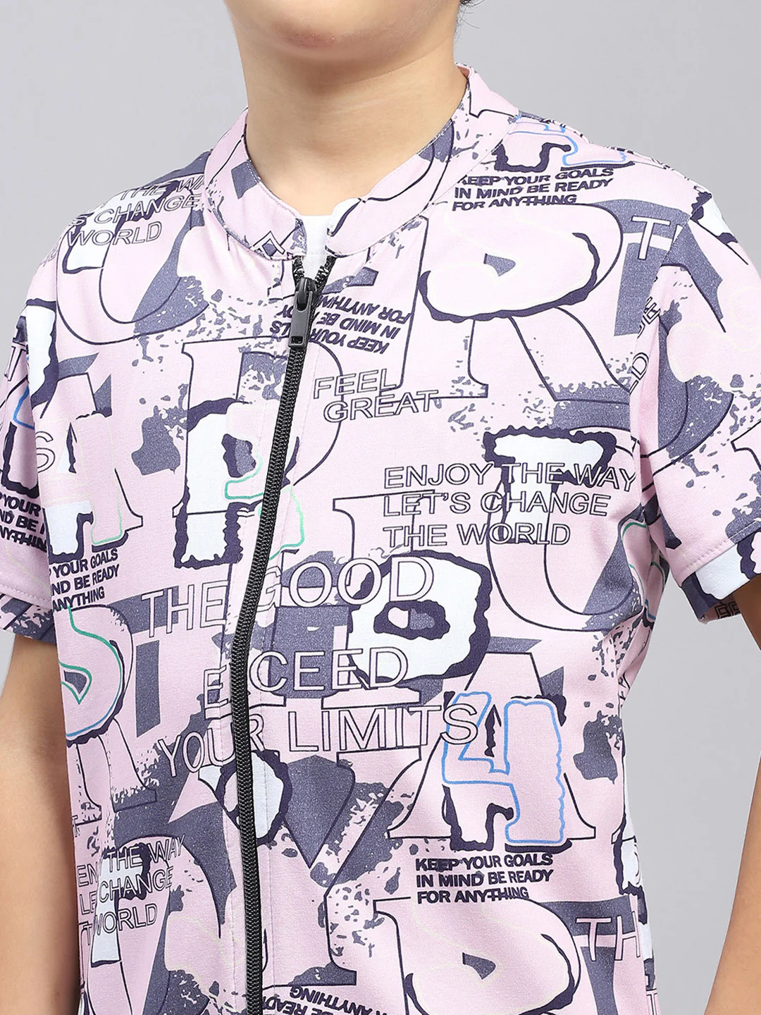 Boys Pink & White Printed Round Neck Half Sleeve Pack of T-Shirt & Shirt - Image 6