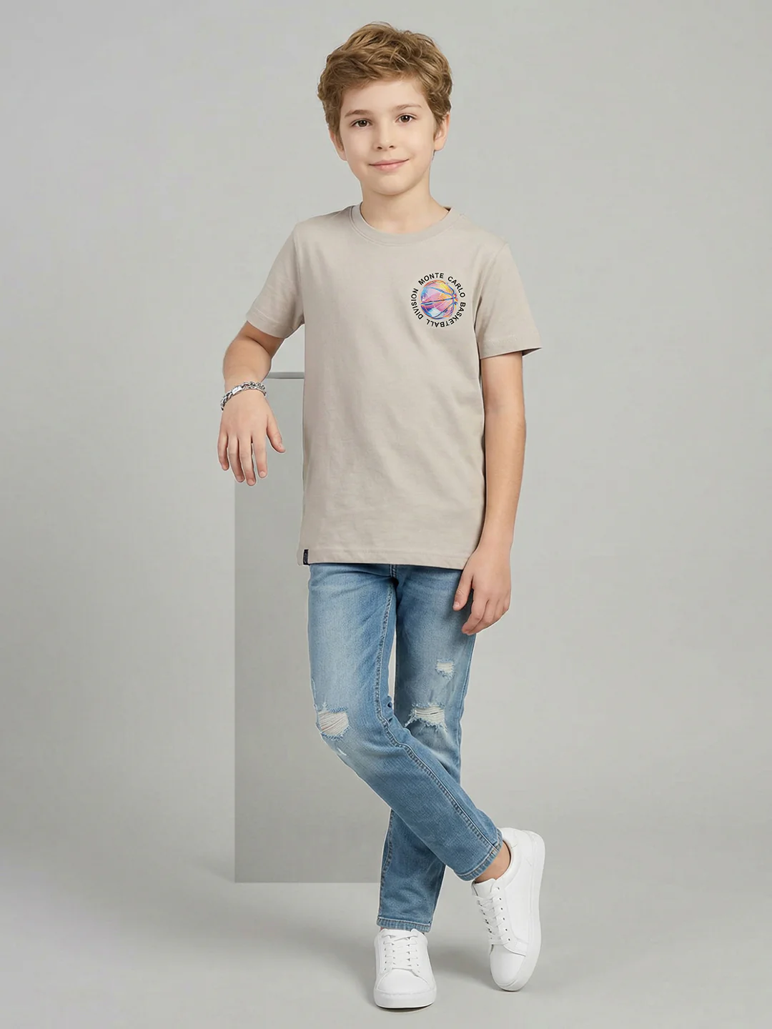 Boys Red, Beige & Navy Blue Printed Round Neck Half Sleeve T-Shirt (Pack of 3) - Image 10