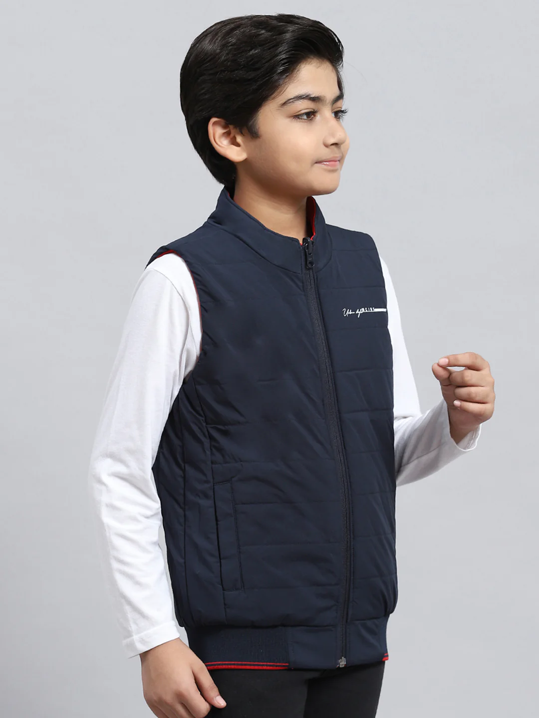 Boys Red & Blue Reversible Jacket - Image 2