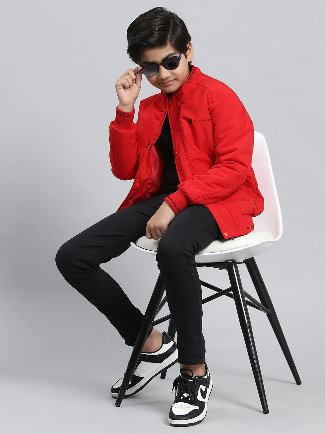 Boys Red Plain Jacket - Image 5