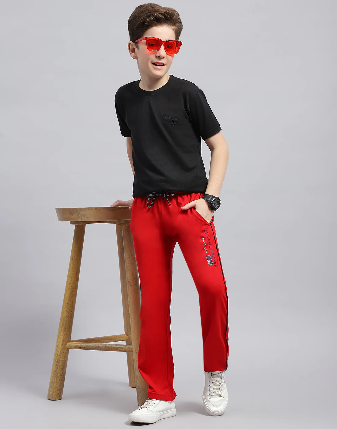 Boys Red Printed Regular Fit Lower - Image 2