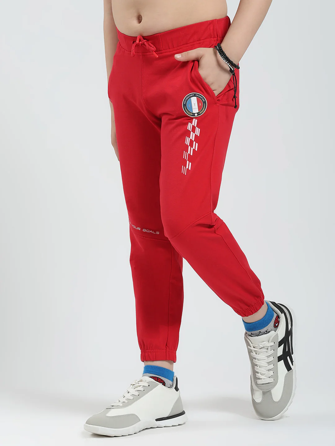 Boys Red Printed Regular Fit Lower - Image 3