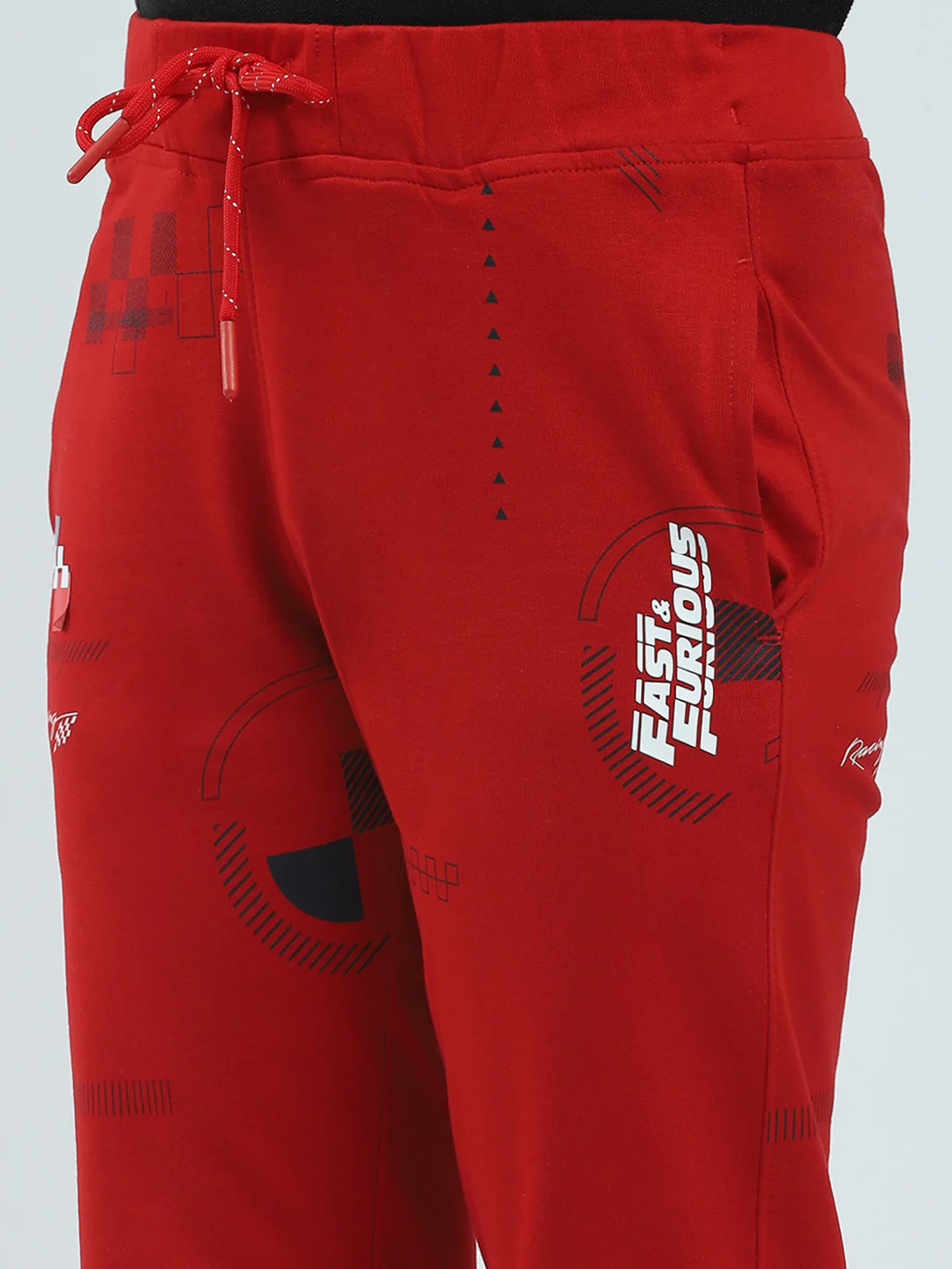 Boys Red Printed Regular Fit Lower - Image 6