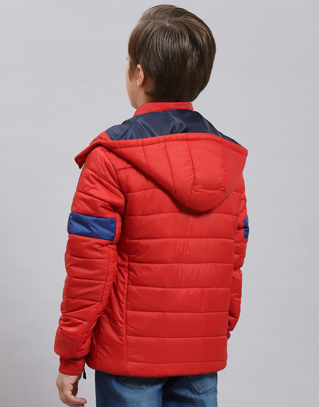 Boys Red Solid Hooded Full Sleeve Boys Jacket - Image 5