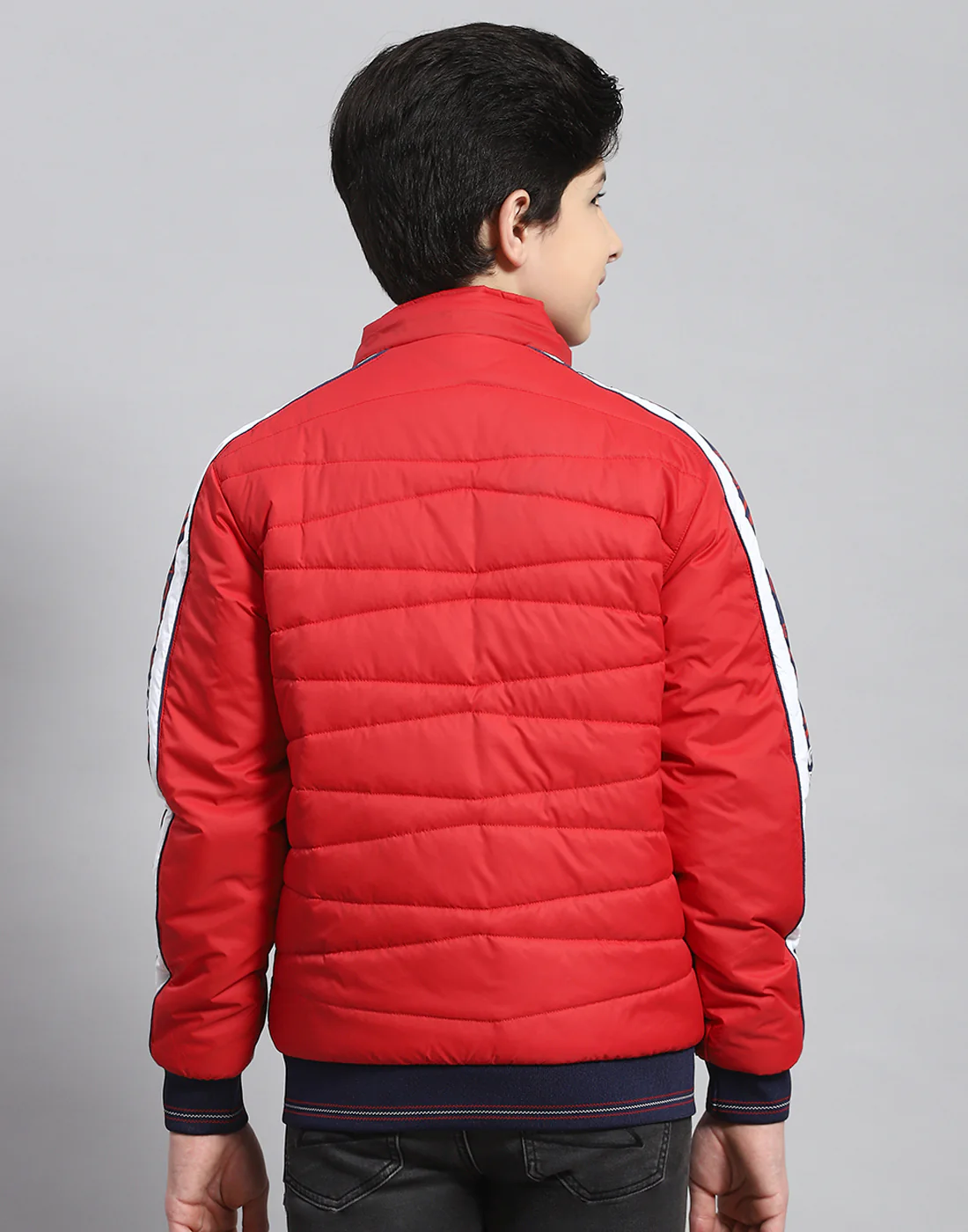 Boys Red Solid Hooded Full Sleeve Boys Jacket - Image 7