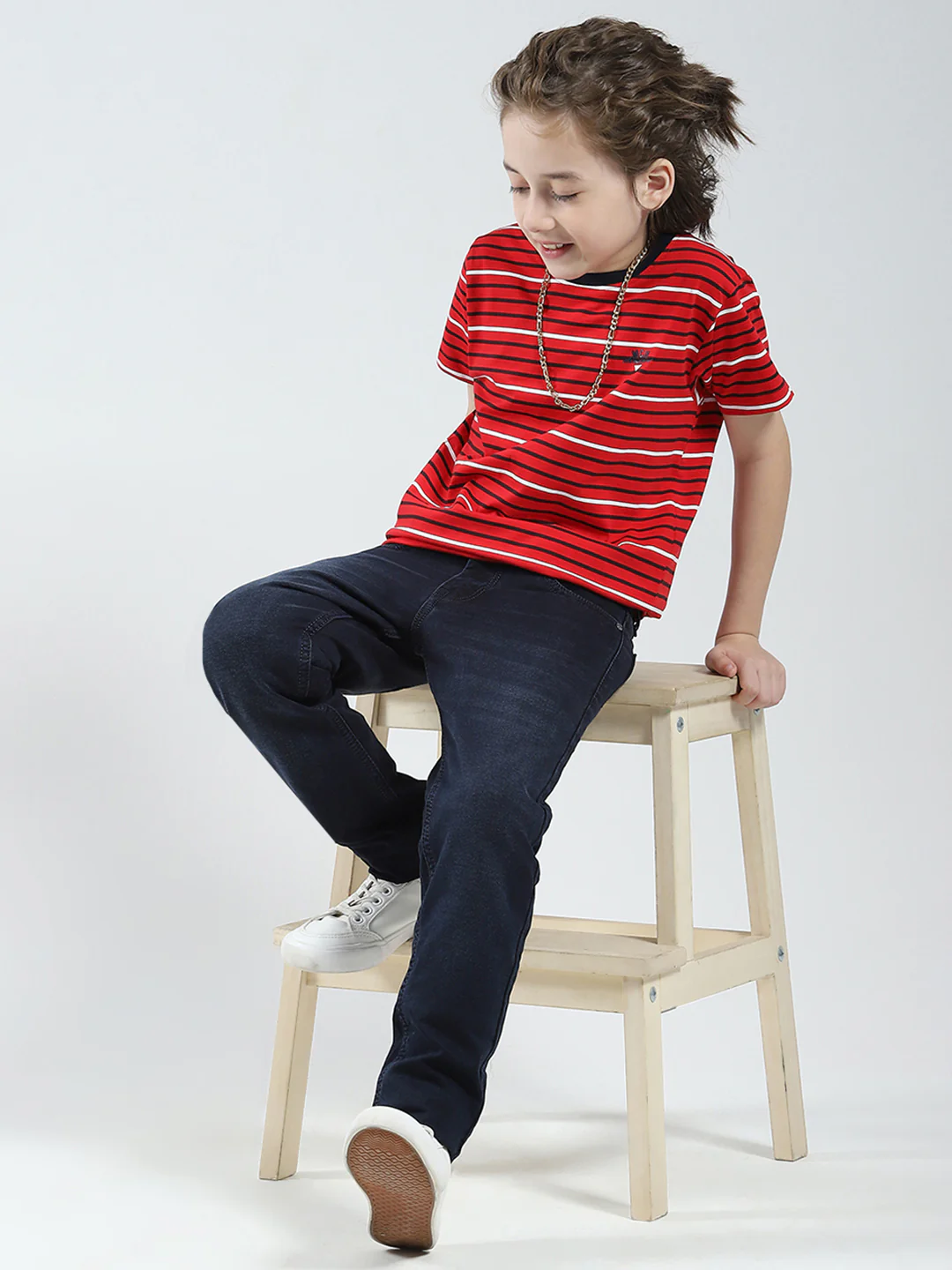 Boys Red, White & Blue Printed Round Neck Half Sleeve T-Shirt (Pack of 3) - Image 2