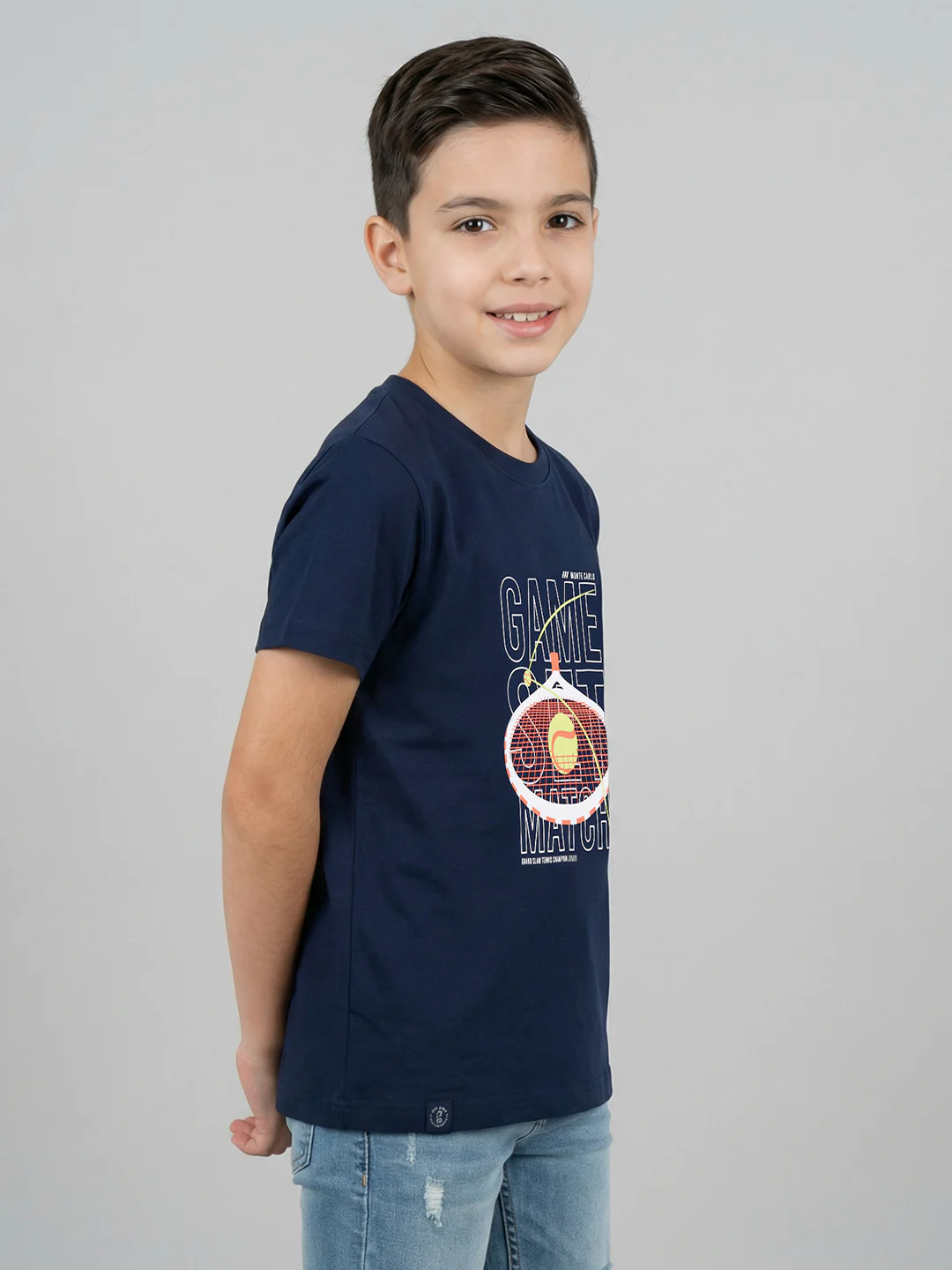 Boys Red, White & Navy Blue Printed Round Neck Half Sleeve T-Shirt (Pack of 3) - Image 3