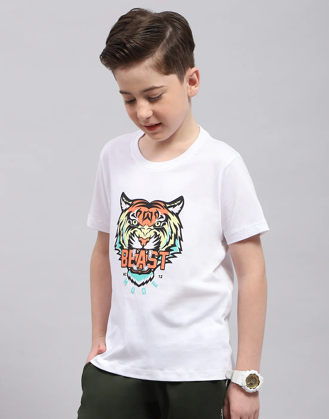 Boys Red & White Printed Round Neck Half Sleeve T-Shirt (Pack of 2) - Image 3