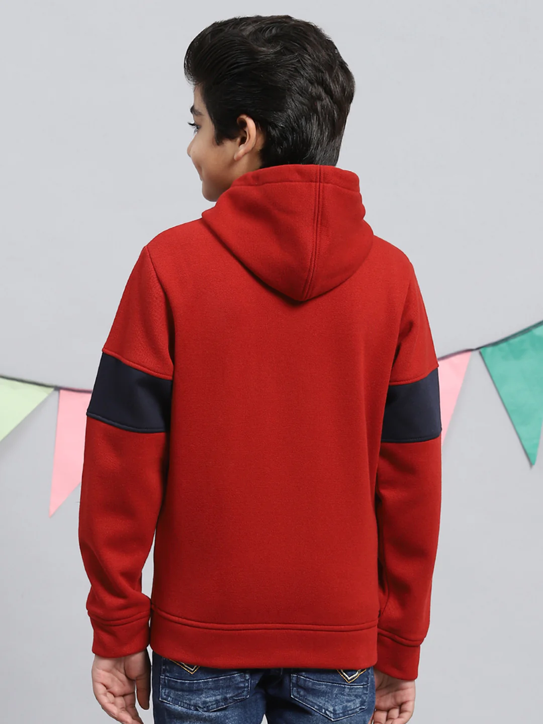 Boys Rust Orange Printed Sweatshirt - Image 4