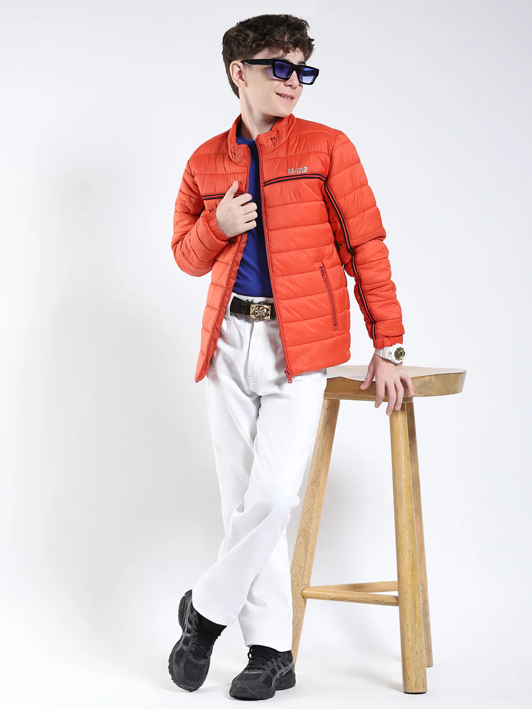 Boys Rust Printed Collar Full Sleeve Boys Jacket - Image 2