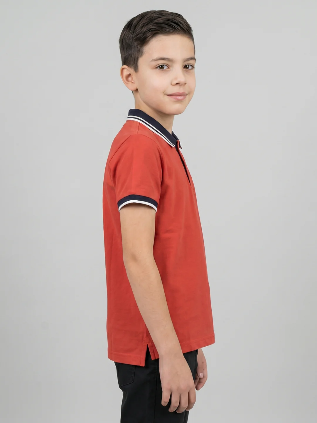 Boys Rust Printed Collar Half Sleeve T-Shirt - Image 2