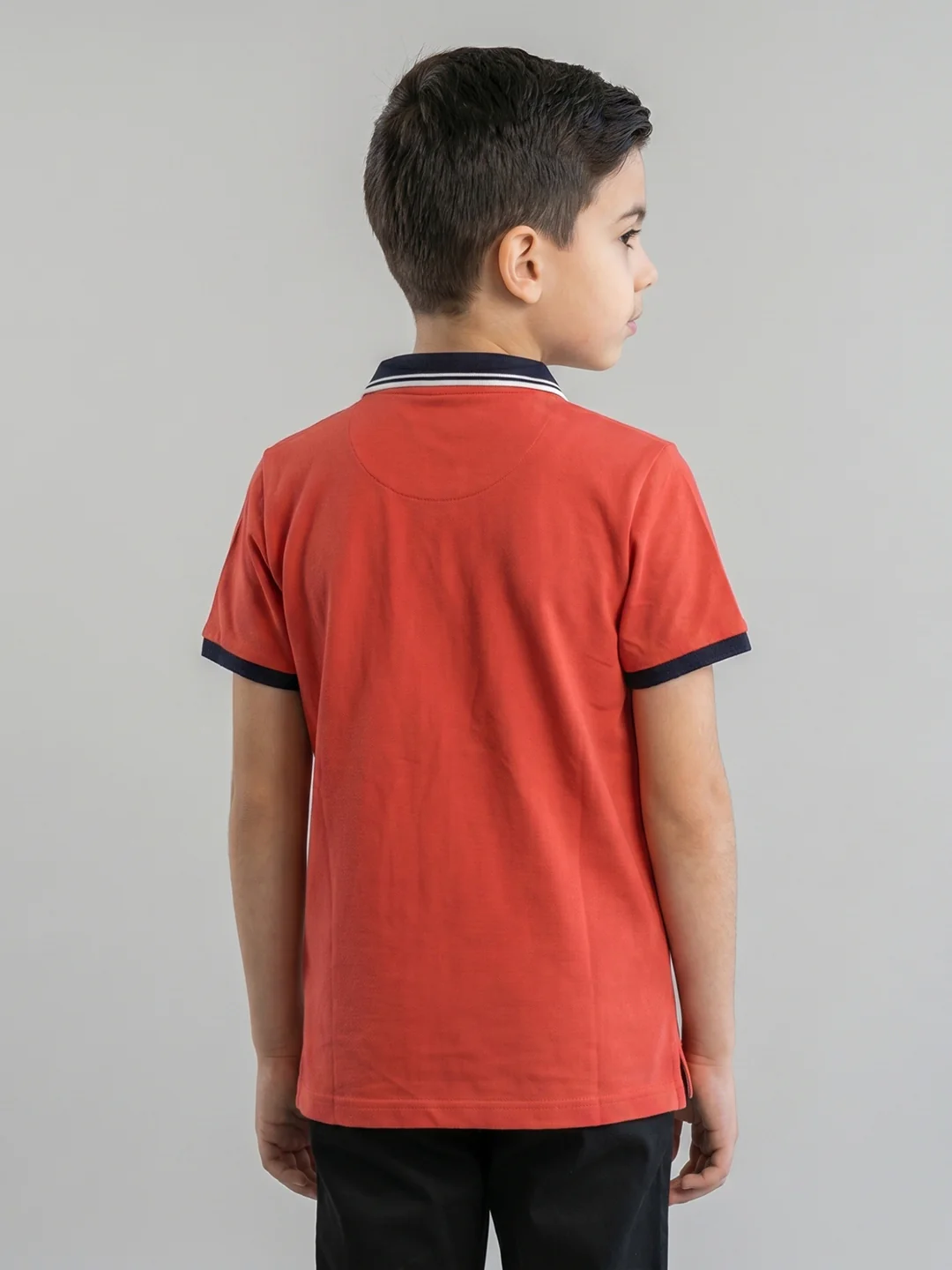 Boys Rust Printed Collar Half Sleeve T-Shirt - Image 4