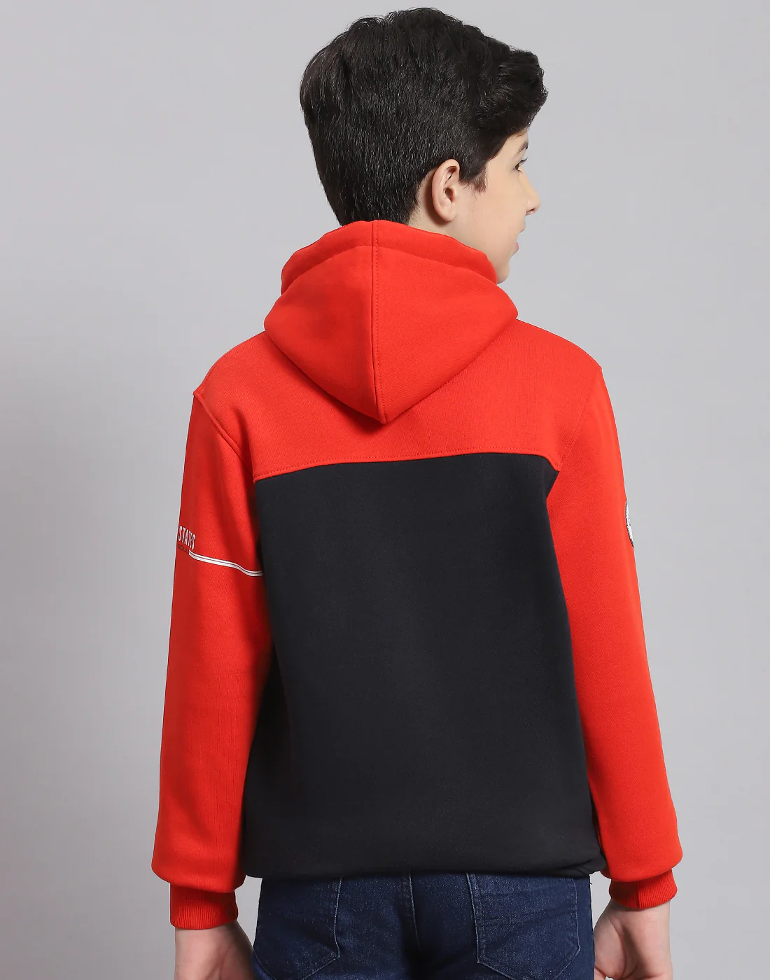 Boys Rust Printed Hooded Full Sleeve Sweatshirt - Image 5