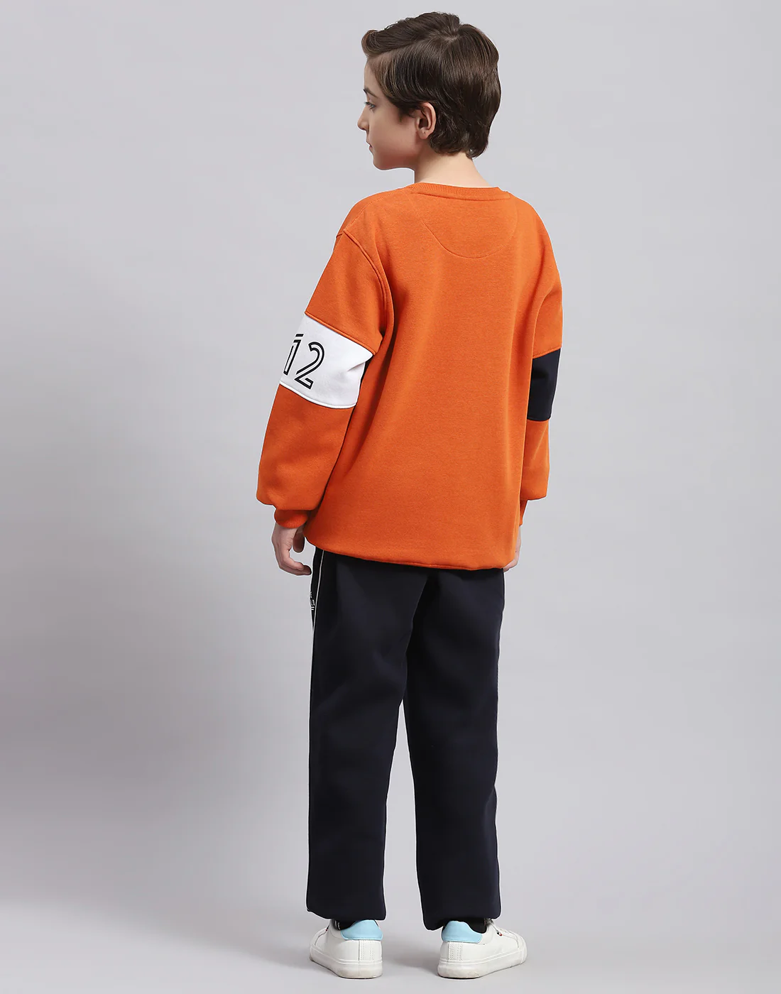 Boys Rust Printed Round Neck Full Sleeve Tracksuit - Image 5